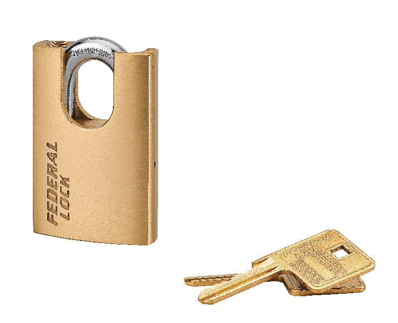 Cadenas à clé 520P - Anse protégée 50 mm - Corps laiton monobloc - Marque Thirard_0
