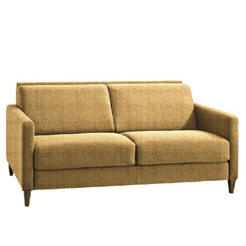 Canapé convertible express OSLO tweed jaune - Couchage 140x197x16 cm - Sommier à lattes RENATONISI_0