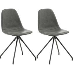 Chaise pivotant en acier et polyuréthane noir Polar (Lot de 2) Venture Home - noir 3700866353018_0