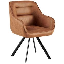 CLP Chaise de Salle à Manger Pettuli Marron clair/Similicuir - marron polyester 326509_0