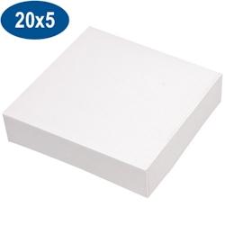 Firplast - Boîte pâtissière en carton blanche 20x20x5 cm avec couvercle intégré - 3104400001203_0