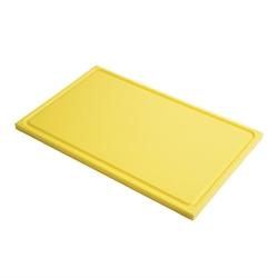 Planche à découper avec rigole GN1/1 en polyéthylène haute densité Gastro M - jaune plastique GN333_0