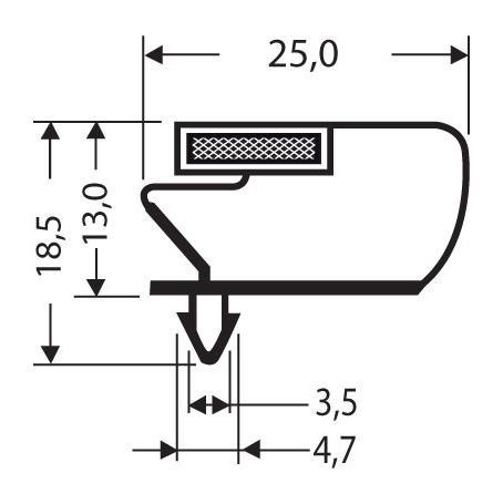 Joint pvc magnetique pour meubles frigos jpc-124_0