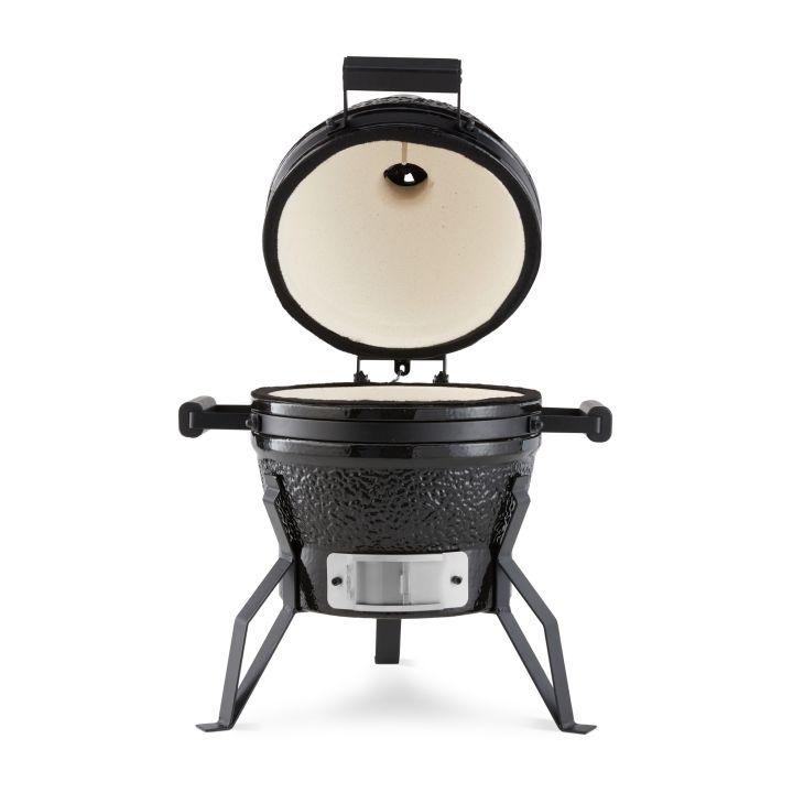 Kamado barbecue 13'' - Barbecue compact céramique, grille inox_0