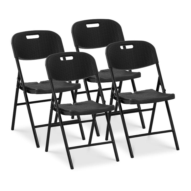 LOT DE 4 CHAISES PLIANTES1 80 KG SURFACE D\'ASSISE : 52 X 36 CM NOIR 14_0004367_0