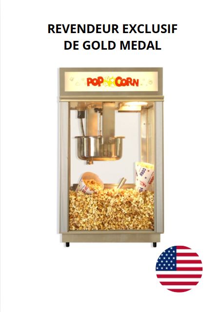 Machine à pop-corn professionnelle 6 oz (170 grammes) Gold Medal - modèle Sixty Special - inox - design lumineux_0