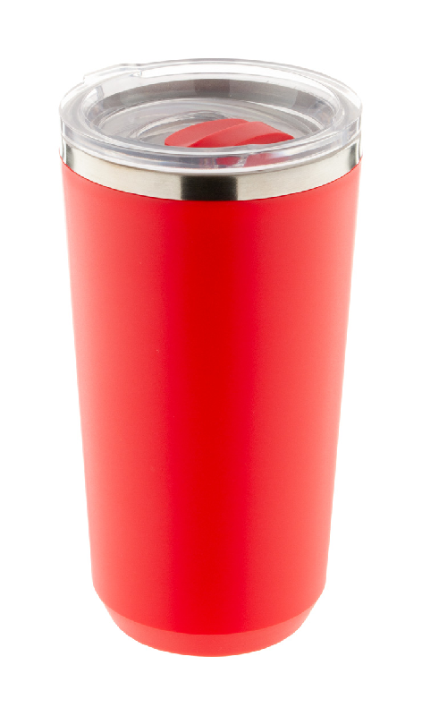 Mug thermos - isotherme en acier inoxydable à double paroi - 500 ml - couleur rouge_0