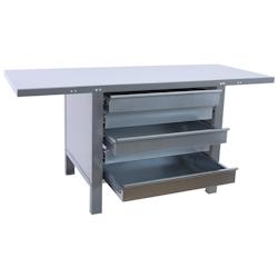 PROREGAL Etabli BUFFALO METAL avec 5x Tiroir | HxLxP 83x150x73cm | Capacité de Charge 700kg | Gris - gris métal PR_RS157-22_0