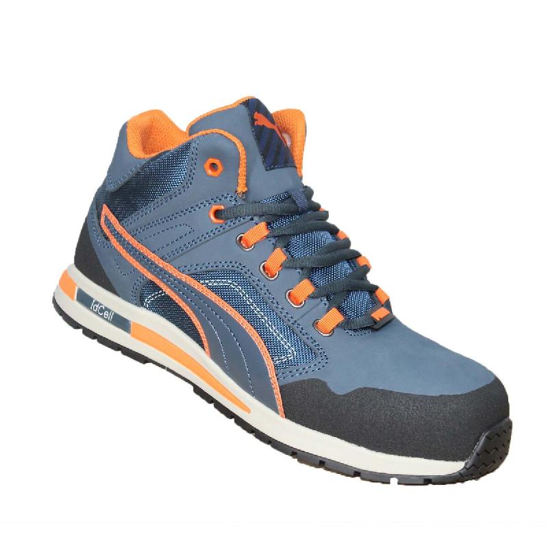 Puma Crosstwist Mid S3 HRO SRC blau/orange Sicherheitschuhe Arbeitsschuhe Bauschuhe hoch-Größe-41 EU - 41 multicolore cuir 54836_0