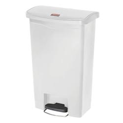 Rubbermaid Poubelle à Pédale Frontale Large Blanche 50L Slim Jim Step On - blanc plastique 0086876224016_0