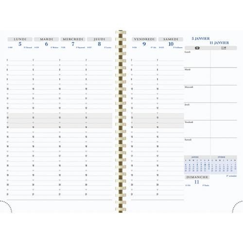 SEMAINIER EXACOMPTA VERONE - SEPTEMBRE-DECEMBRE - 1 SEMAINE SUR 2 PAGES - 15 X 21 CM - COLORIS ASSORTIS - LOT DE 5