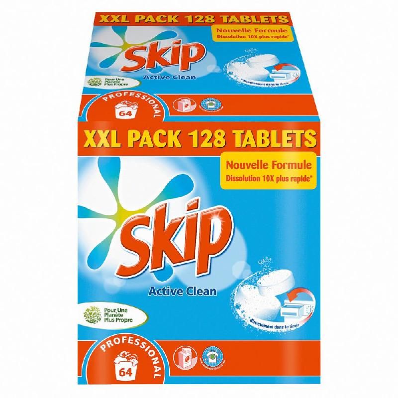 SKIP PAQUET DE 128 TABLETTES DE LESSIVE SKIP PRO TABLETS