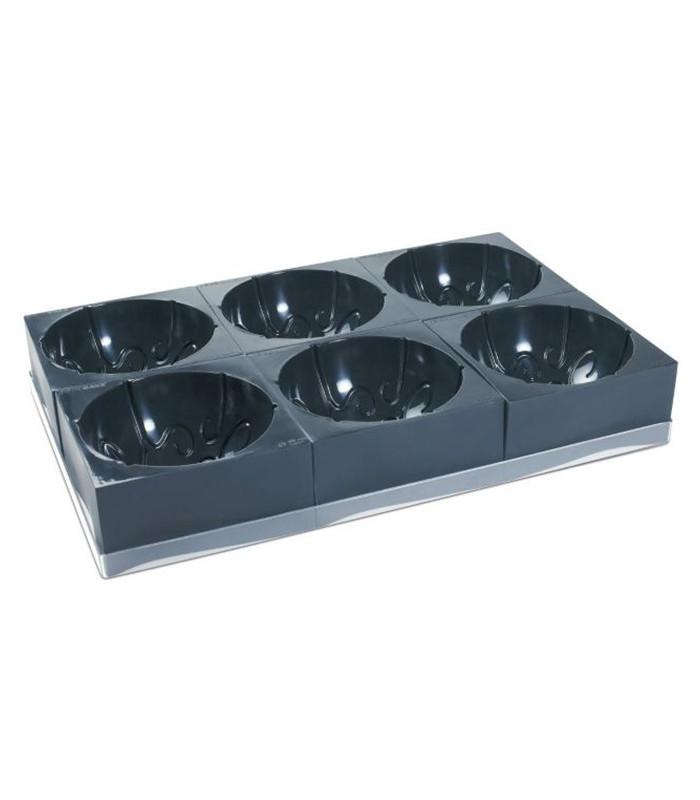 Sphère décors - Moules en silicone Pavocake Pavoni Italia - Lot de 6 avec plateau_0