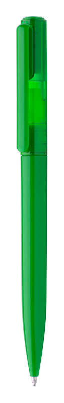 Stylo à bille en plastique - large clip personnalisable - encre bleue - couleur verte_0