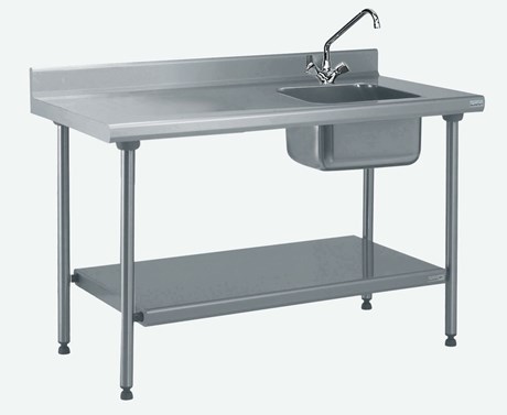 TABLE INOX DU CHEF ADOSSÉE LONGUEUR 2000