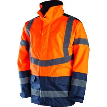 TOPCAR - Parka 4 en 1 orange Sirius - XL - Imperméable avec doublure amovible et bandes rétroréfléchissantes_0