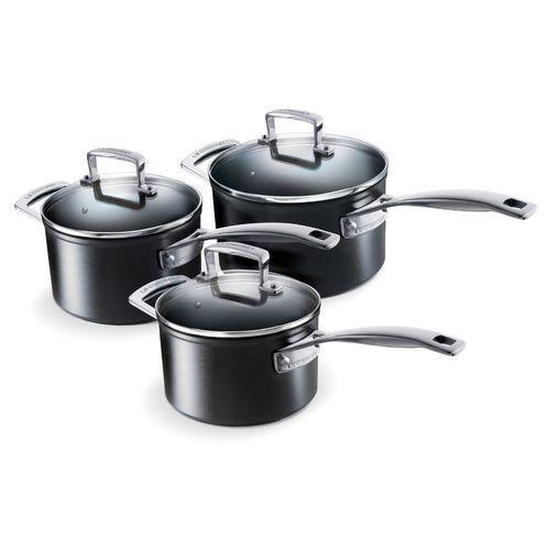 51803000010002 - Set de 3 casseroles Les Forgées 16, 18, 20 cm avec couvercle personnalisé - aluminium forgé, revêtement anti-adhérent, induction_0