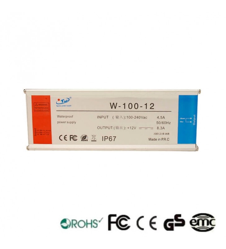 Alimentation 12V continu - 100W - 8.3A - Aluminium IP67 - Référence 9115 - Certifiée CE et ROHS_0