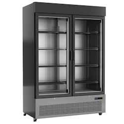 Armoire vitrine de congélation grande capacité, avec 2 portes - 1375x725x2025 mm - 400 W 230/1V - 14AER137 Eurast - noir multi-matériau 14AER137_0