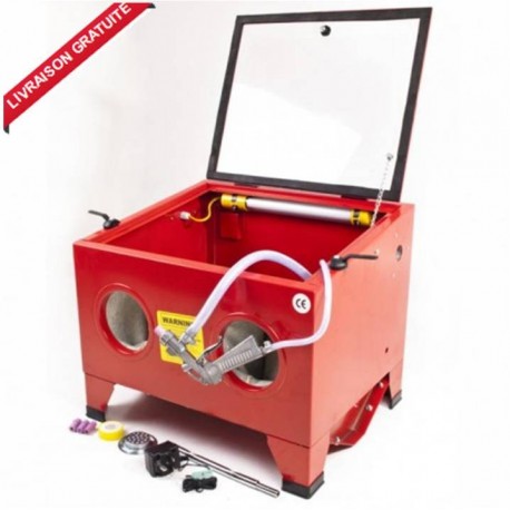 Cab90 - Cabine de sablage portable 90 litres avec éclairage interne et accessoires_0