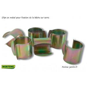 Clips métal de fixation pour serre tunnel Nortene - 160610 - Différents diamètres pour tubes de 25mm à 40mm_0