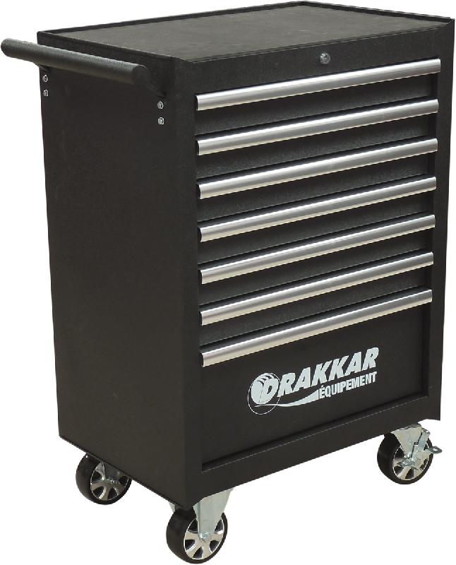 DRAKKAR TOOLS - Servante 7 tiroirs avec 229 outils - Réf. 25081 - Modules mousse carbone, roulement à billes_0