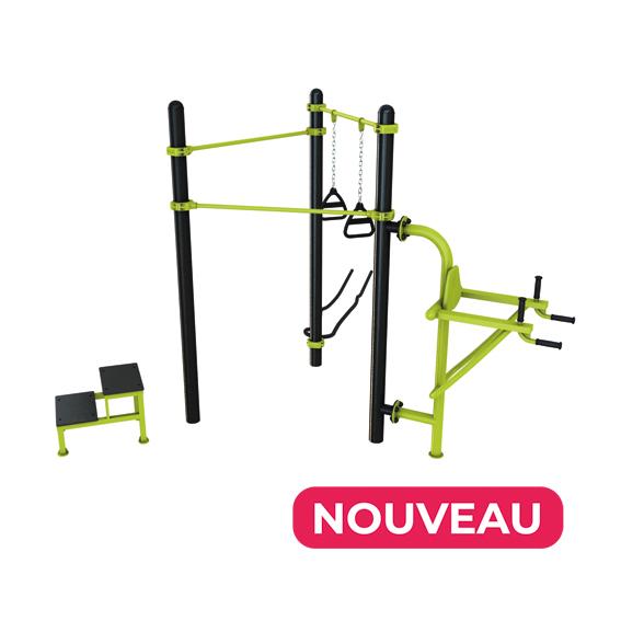 Arès extérieurs : Barre traction, TRX, Battle Rope, Chaise romaine, Steps - Station Combo 3-6_0
