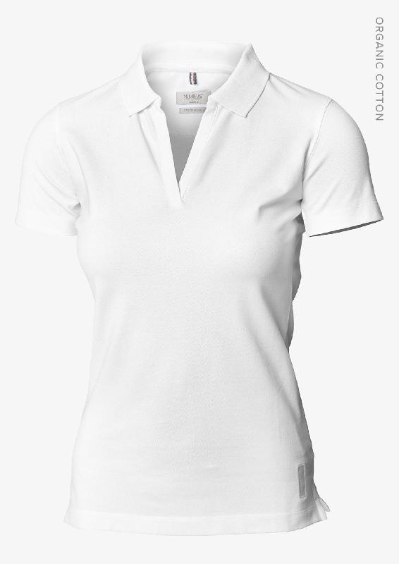 Polo extensible de luxe - Harvard V-Neck Femme - Blanc - Nimbus_0