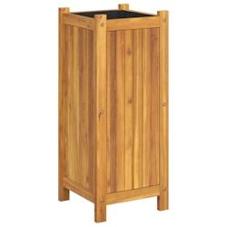 Helloshop26 - Jardinière bac lit surélevé plantes fleurs terrasse jardin avec doublure 31 x 31 x 75 cm bois massif d'acacia marron 02_0038131 - 300_0