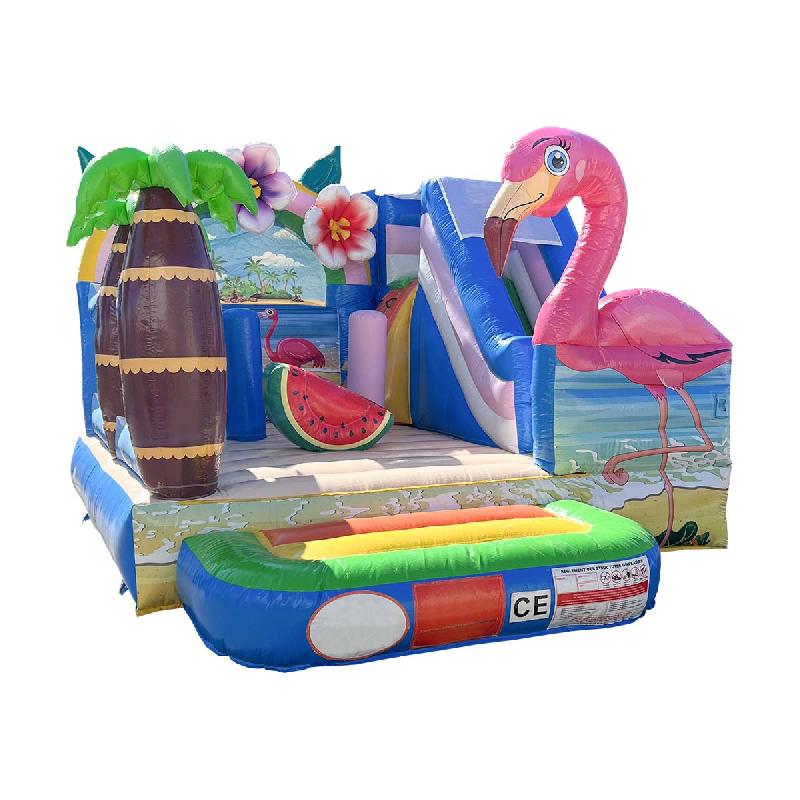 L'île merveilleuse - Château gonflable avec toboggan exotique - Réf. CO46-CH_0
