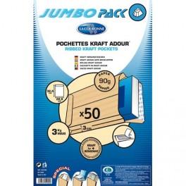 LA COURONNE PAQUET DE 50 POCHETTES KRAFT ADOUR AUTO-ADHÉSIVES 90 GRAMMES 3 SOUFFLETS FORMAT 229X324MM C4