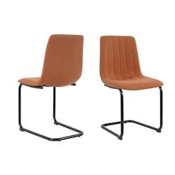 Möbilia Chaises cantilever, lot de 2 | Revêtement en tissu texturé | Structure métallique | L 43 x P 53 x H 87 cm | Marron – noir - multicolore_0