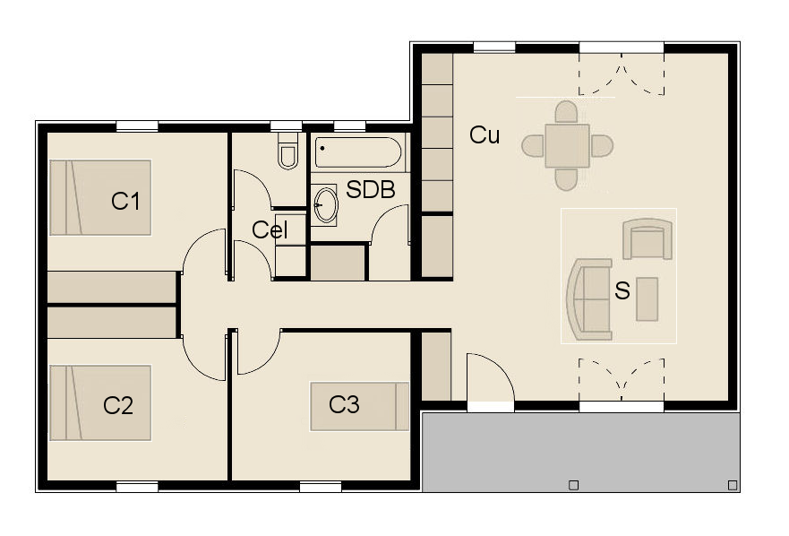 Maison à ossature en bois clé en main
