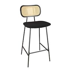 Now's Home - Lot De 2 Chaises De Bar En Bois Et Velours Noir - 3256390248998_0