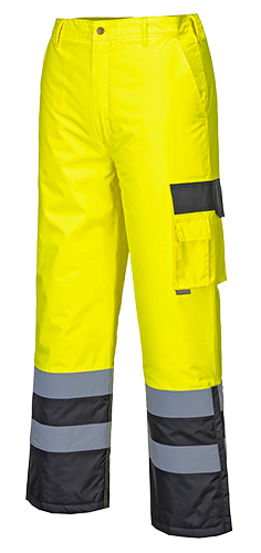Pantalon contraste hi-vis doublé jaune noir S686 - taille M - bandes réfléchissantes et imperméable_0