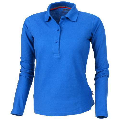 Polo manche longue pour femme - Point 33107423 - maille piquée 100% coton peigné 180 g/m²_0