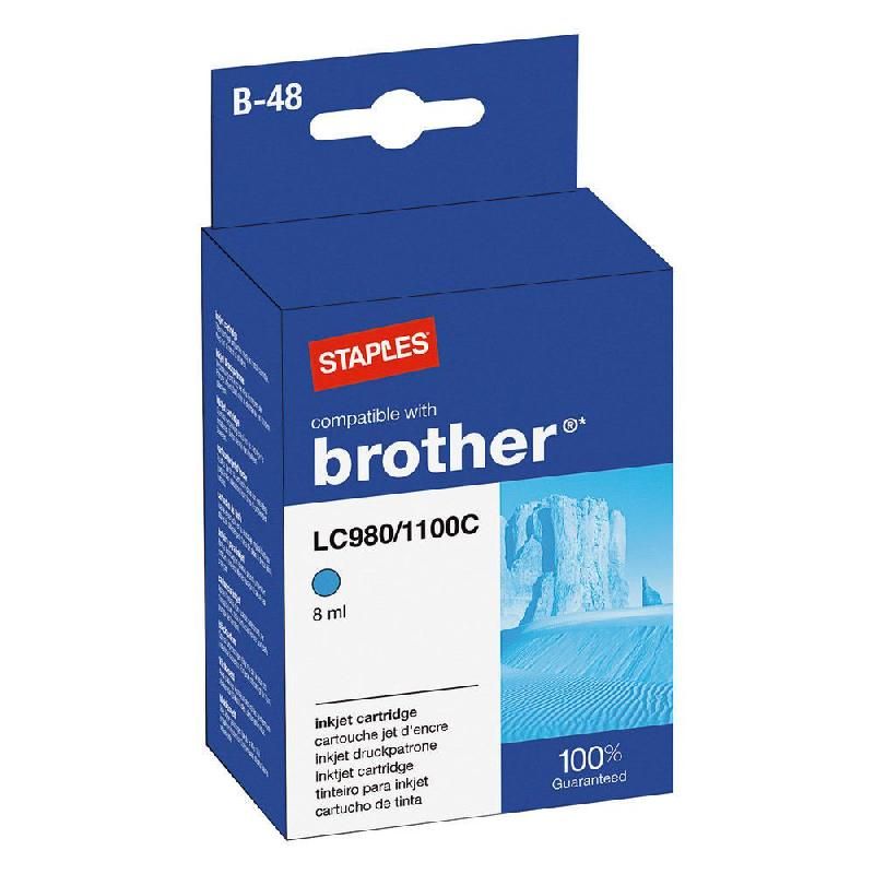 STAPLES CARTOUCHE D'ENCRE COMPATIBLE LC980 / LC1100 C (4180438) - COMPATIBLE: BROTHER - COULEUR: CYAN