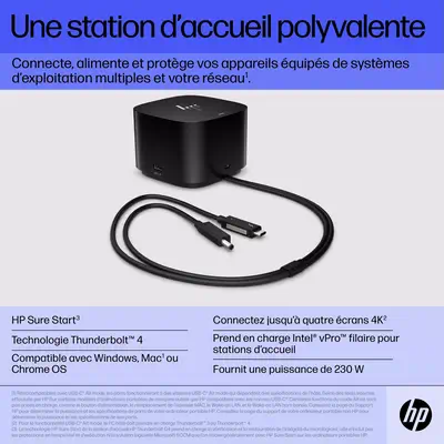 Station daccueil HP Thunderbolt 280 W G4 avec cble combo_0