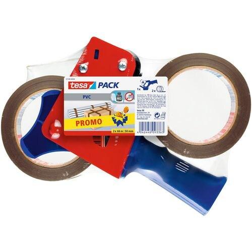 Tesapack Ultra Strong - Lot de Rubans Adhésifs avec Dérouleur en PVC Extra Fort - Marron - 66 m x 50 mm - multicolore matière synthétique 57108-00_0