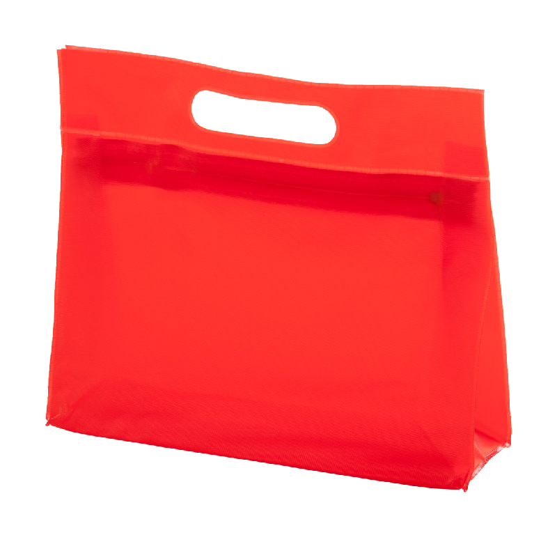 Trousse à maquillage zippée en PVC - Couleur rouge - Poids 40g_0
