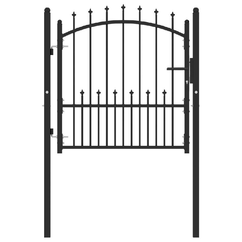 Vidaxl portail de clôture avec pointes acier 100x100 cm noir 146398_0