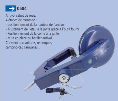 0584 - Sabot de roue antivol - MIL Remorques - Compatible voitures, remorques, camping-car et caravanes_0
