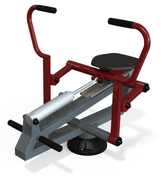 Appareil de fitness de plein air - rameur « R » RM0310 - acier métallisé peint, personnalisable_0