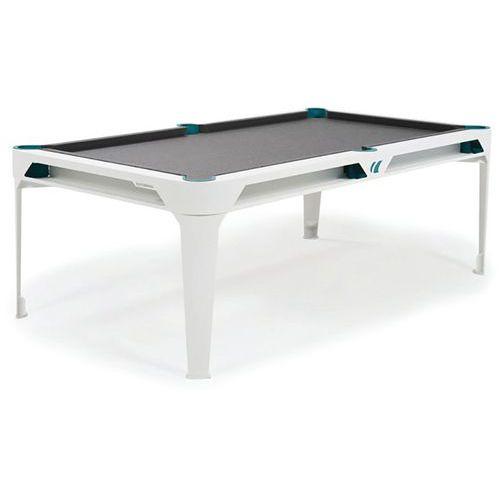 Table de billard convertible blanche tapis bleu EDDIE