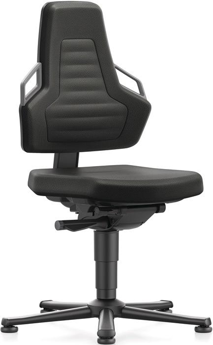 Chaise atelier pivotante Nexxit patin tissu Supertec noir couleur de la poignée gris 450-600 mm BIMOS_0