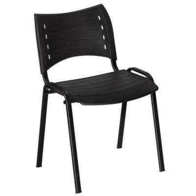 Chaise collectivités Fun - Polypropylène - Noir - Pieds métal Noir - lot de 4_0