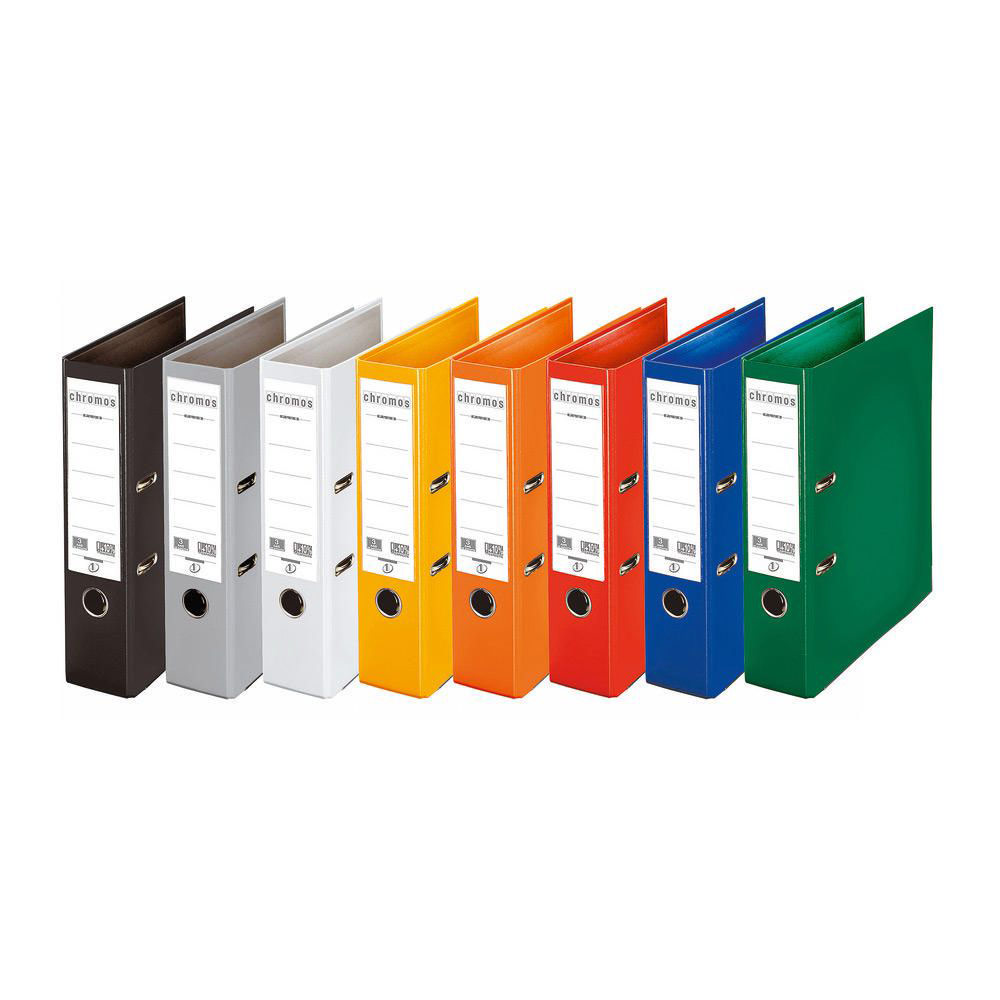 CLASSEUR A LEVIER ESSELTE CHROMOS PLUS - POLYPROPYLENE - DOS 8 CM - A4 - COLORIS CLASSIQUES ASSORTIS - LOT DE 10