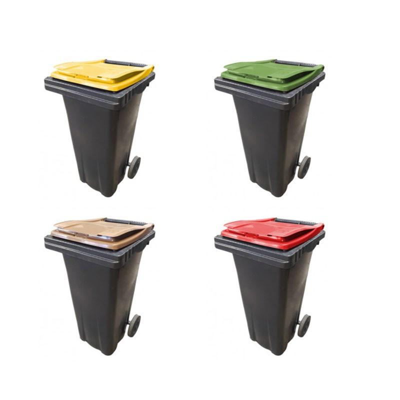 Conteneurs roulants à préhension frontale - PEHD injecté - 120L - 7 coloris disponibles_0