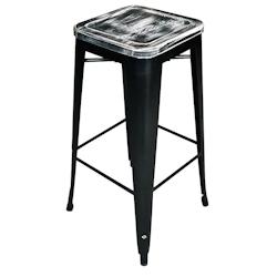 GHP Tabouret haut Iwood noir vielli - noir acier 615021BW_0