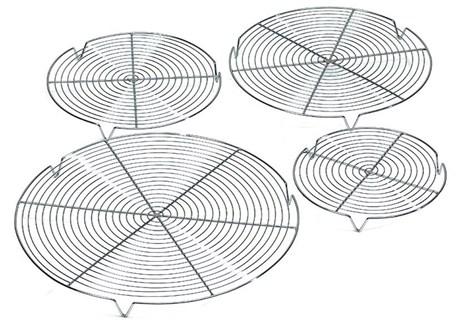 GRILLE RONDE ACIER CHROMÉ 24 CM AVEC PIEDS